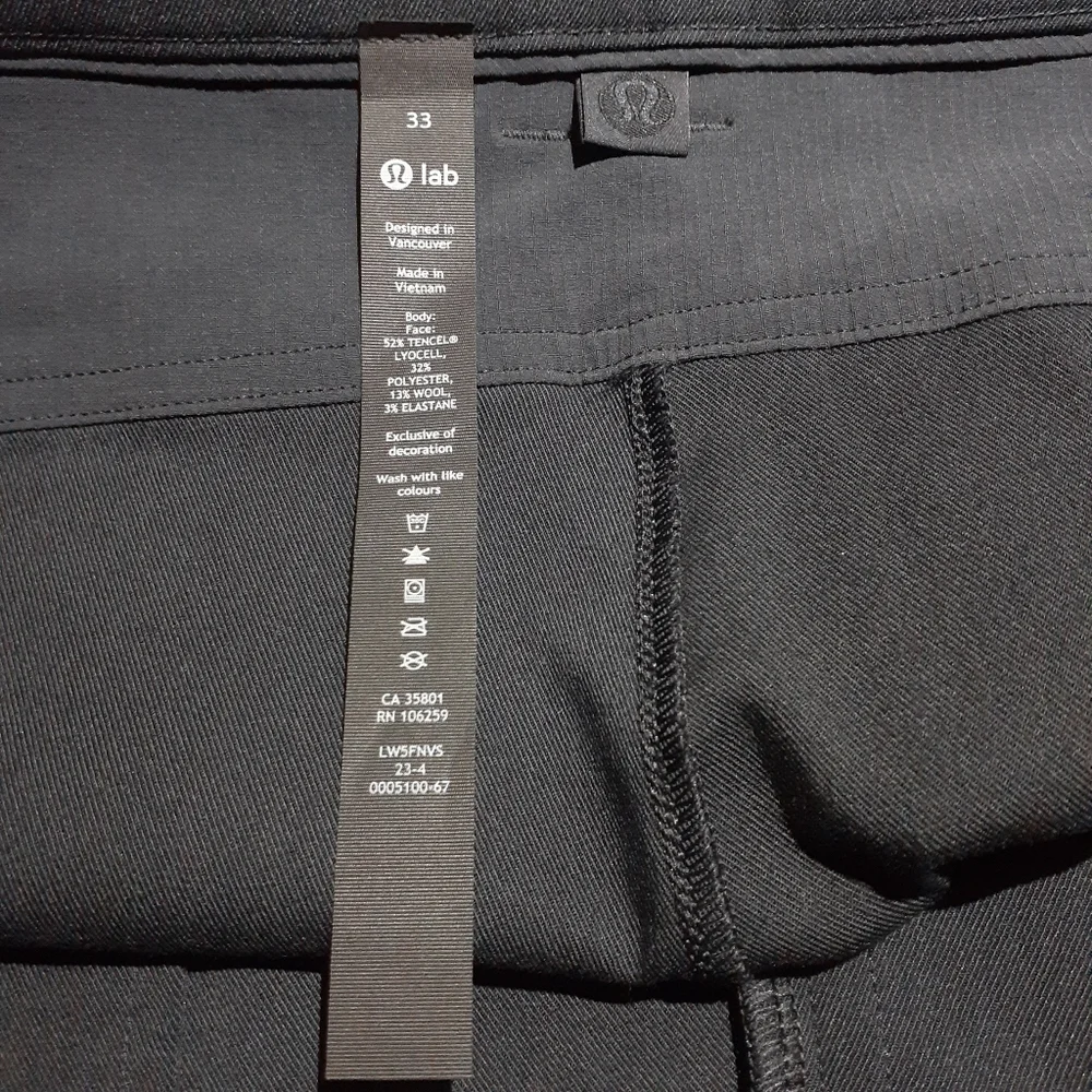 Lululemon Lab Women's Stretch Woven Trouser Navy Black Size 33 - Picture 11 of 12
